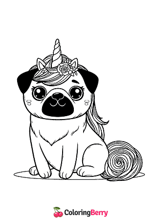 Pugicorn Coloring Page