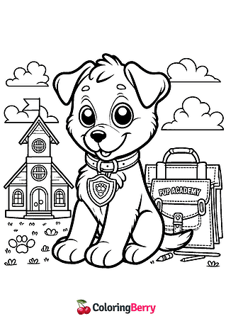 Pup Academy Coloring Page