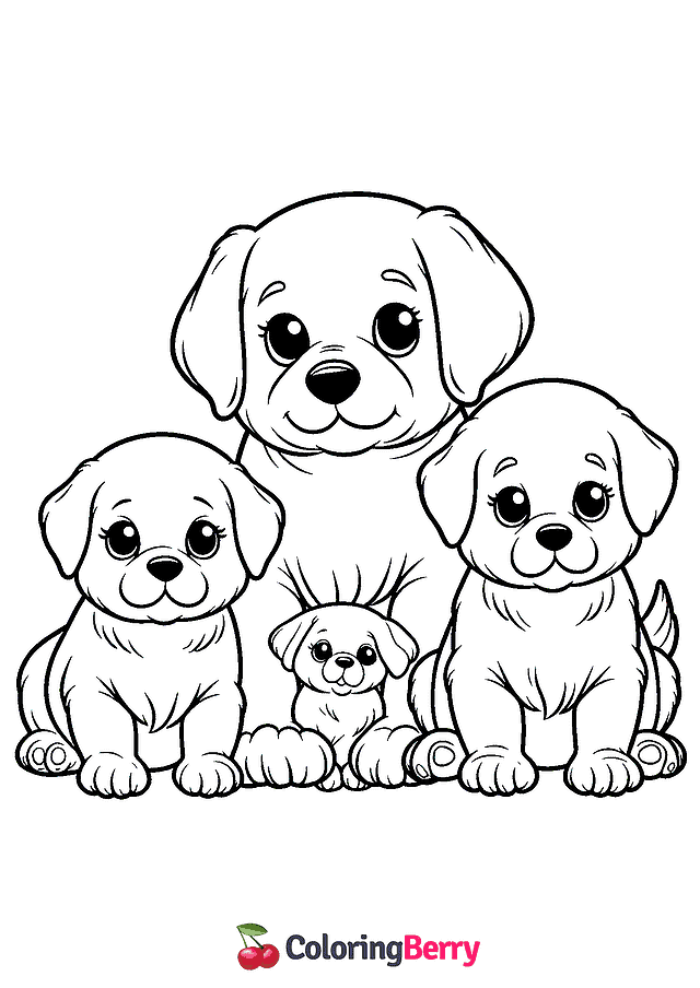 Puppies Coloring Page