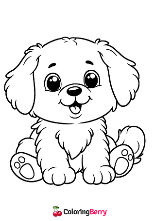 Puppy Cute Dog Coloring Page