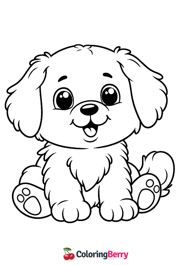 Puppy Cute Dog Coloring Page