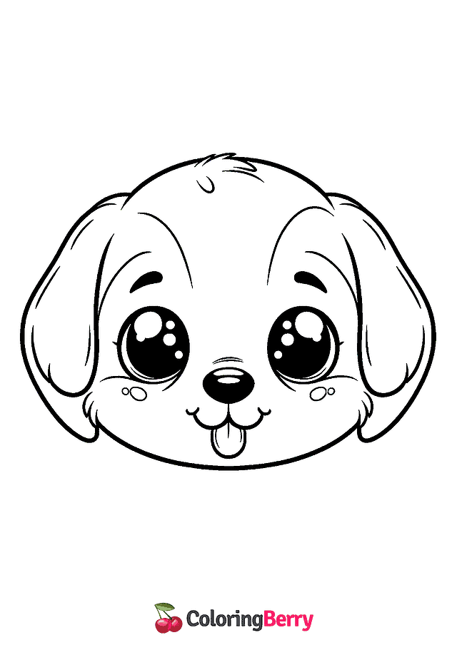 Puppy Face Coloring Page