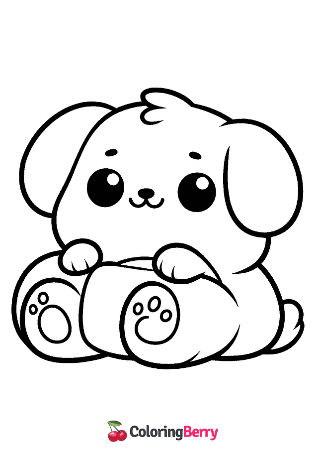 Puppy Squishmallow Coloring Page