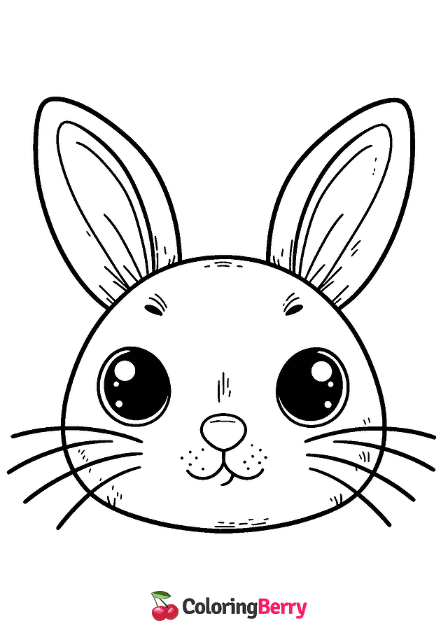 Rabbit Head Coloring Page