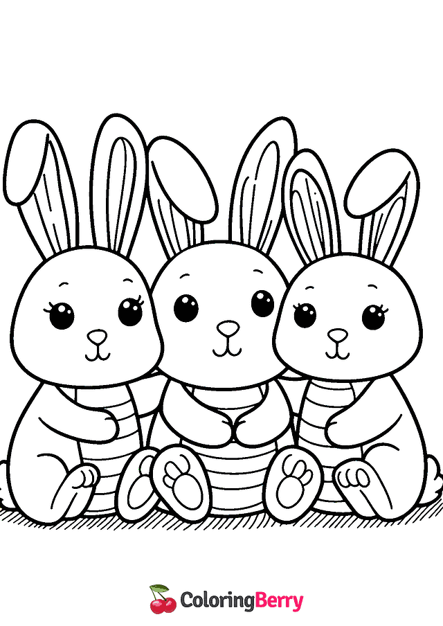 Rabbits Coloring Page