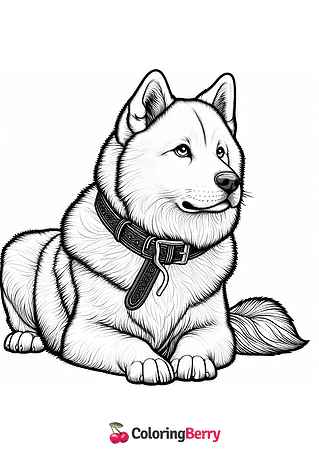 Realistic Dog Coloring Page