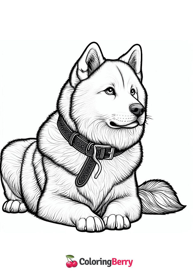 Realistic Dog Coloring Page