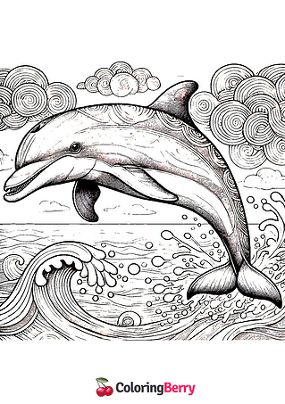 Realistic Dolphin Coloring Page