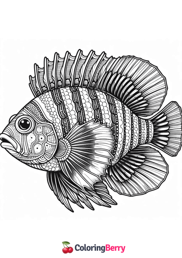 Realistic Fish Coloring Page