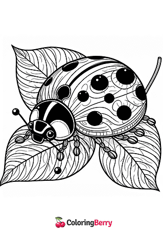 Realistic Ladybug Coloring Page