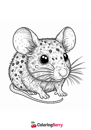 Realistic Mouse Coloring Page