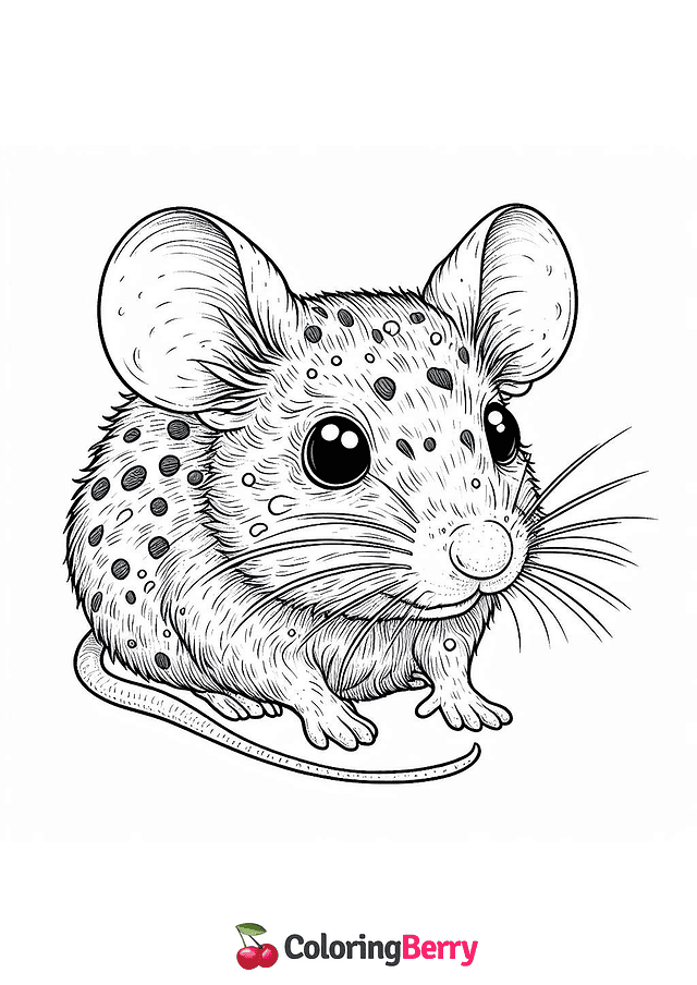 Realistic Mouse Coloring Page