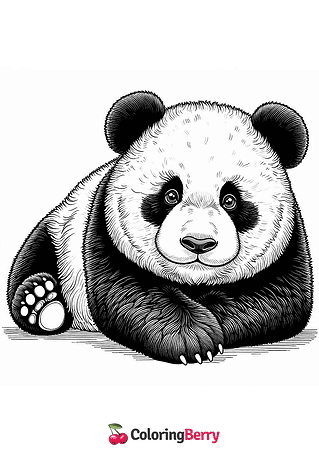 Realistic Panda Coloring Page