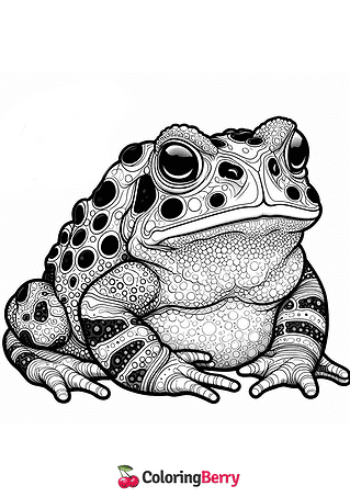Realistic Toad Coloring Page