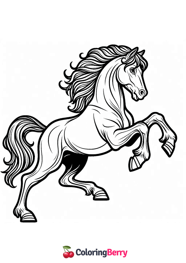 Rearing Horse Coloring Page