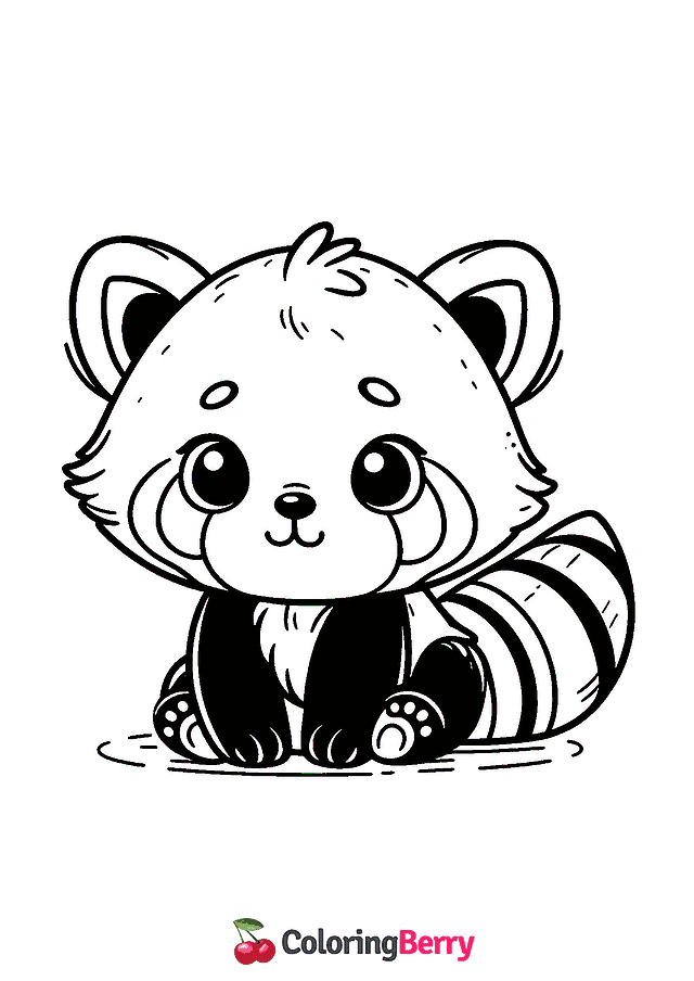 Red Panda Coloring Page