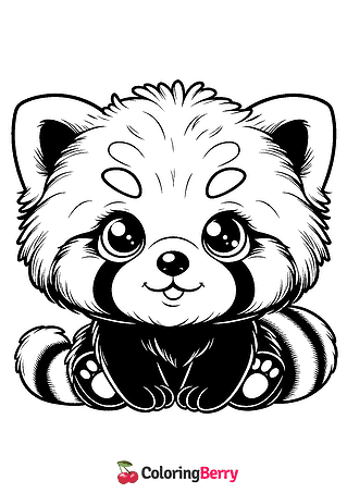 Red Panda Cub Coloring Page