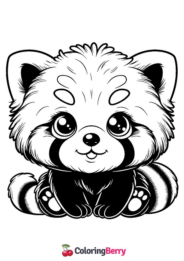 Red Panda Cub Coloring Page