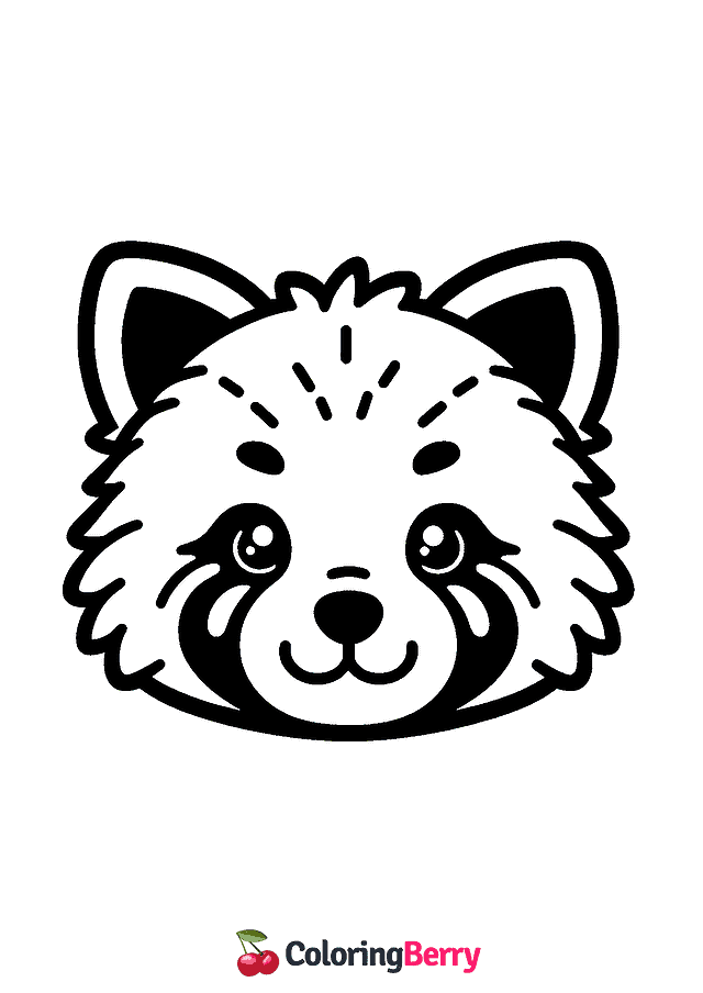 Red Panda Head Coloring Page