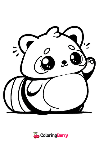 Red Panda Squishmallow Coloring Page