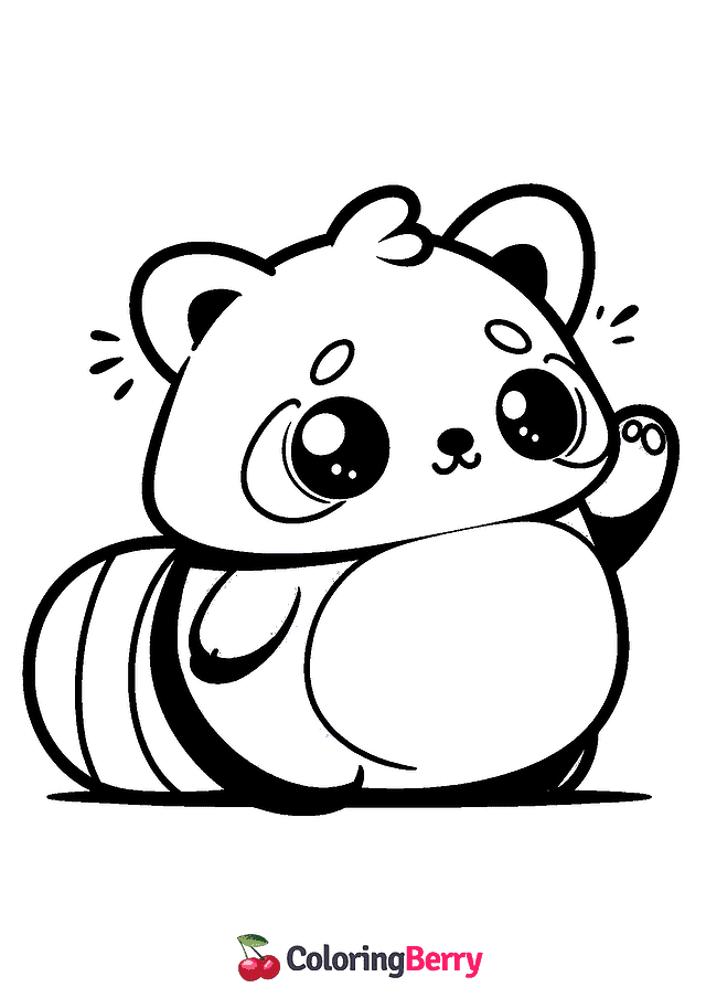 Red Panda Squishmallow Coloring Page