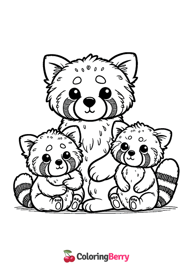 Red Pandas Coloring Page