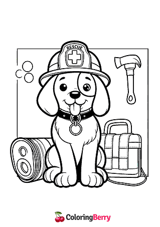 Rescue Dog Coloring Page