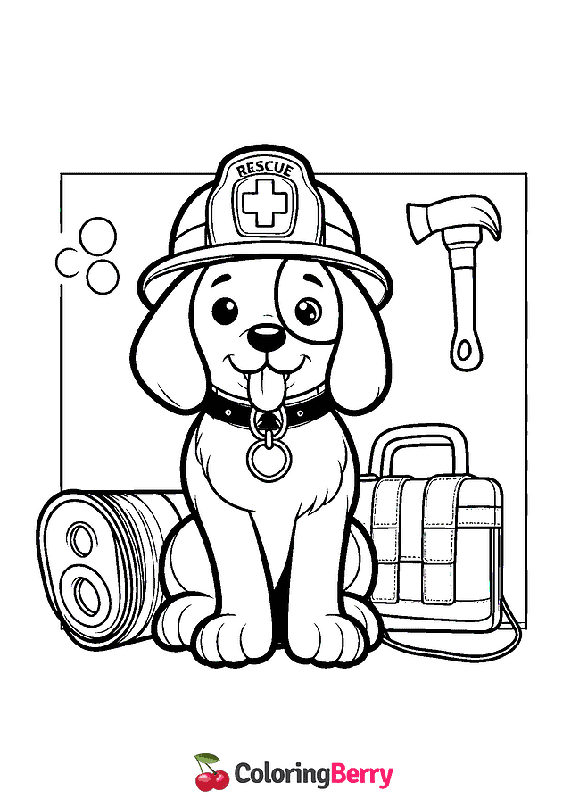 Rescue Dog Coloring Page