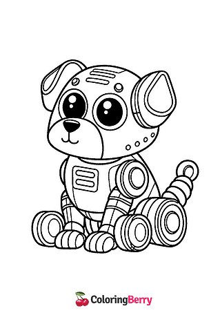 Robot Dog Coloring Page