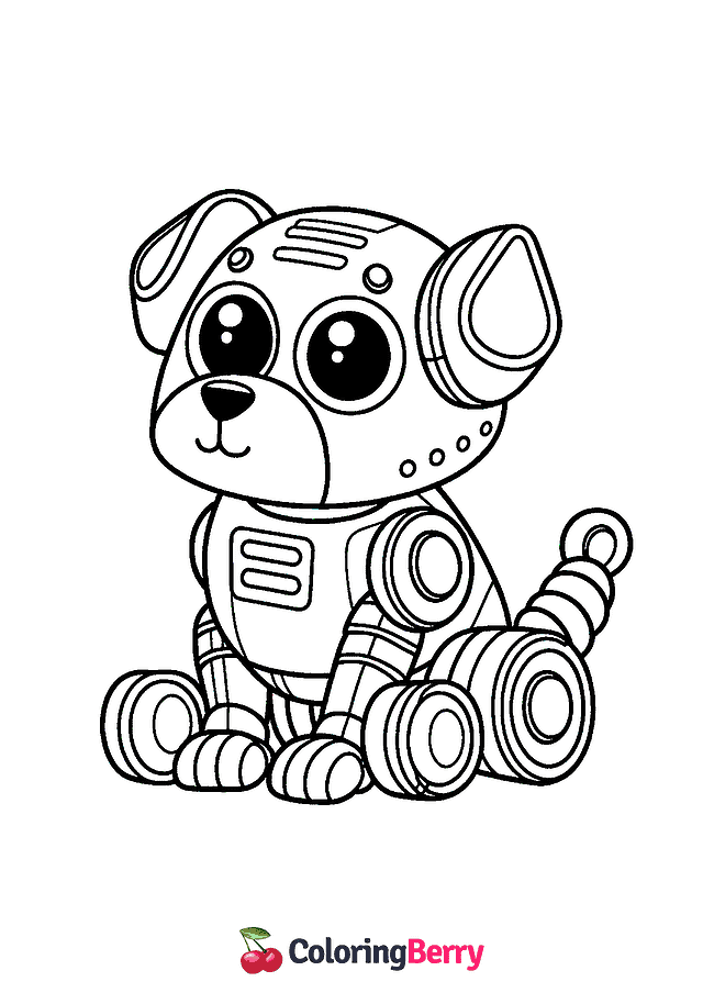 Robot Dog Coloring Page