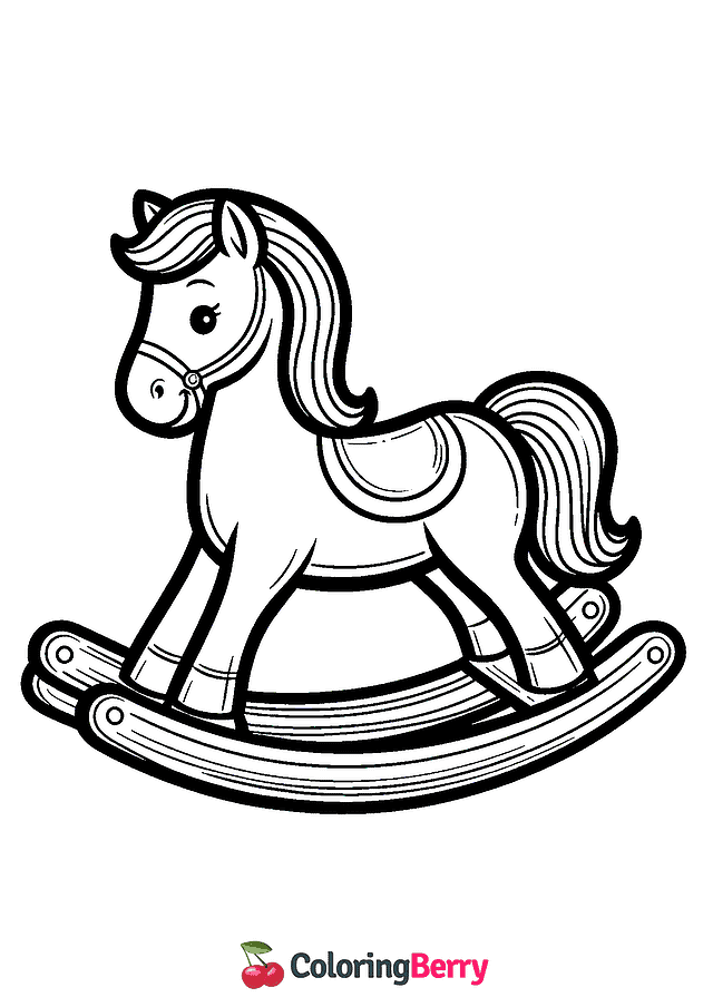 Rocking Horse Coloring Page