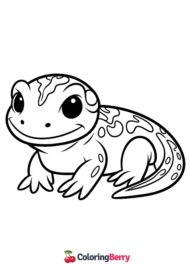 Salamander Face Coloring Page