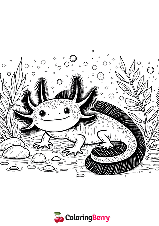 Salamander Larvae Coloring Page