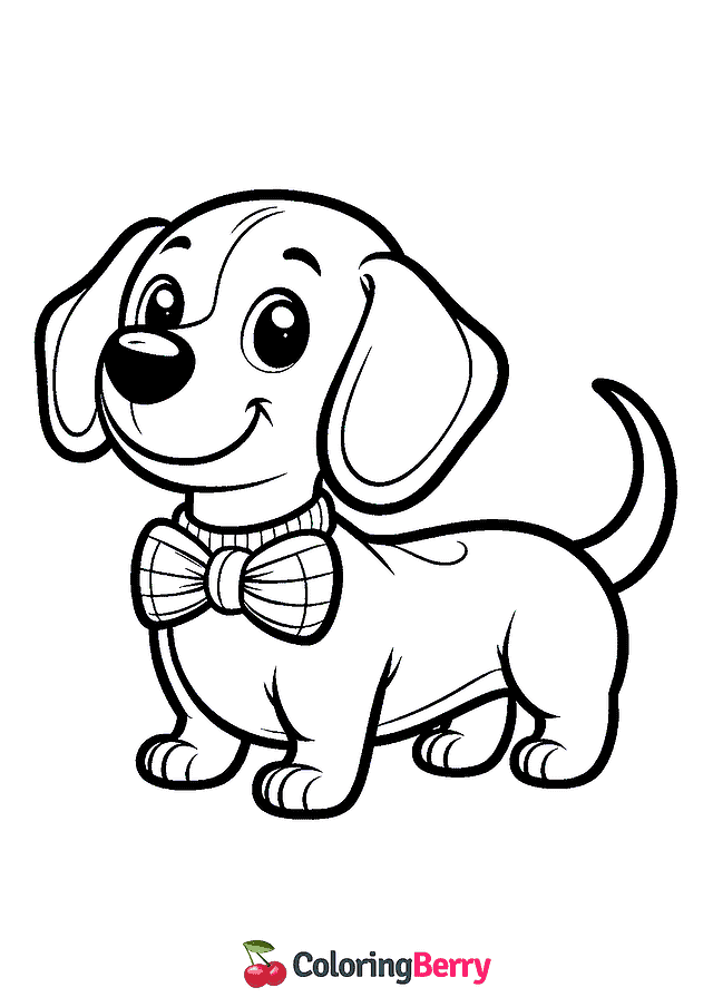 Sausage Dog Coloring Page