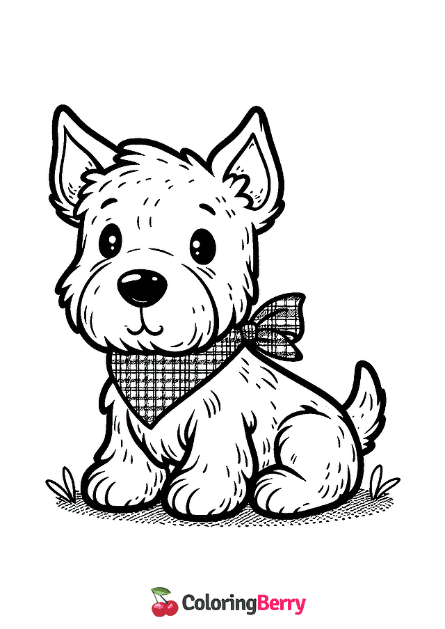 Scottie Dog Coloring Page