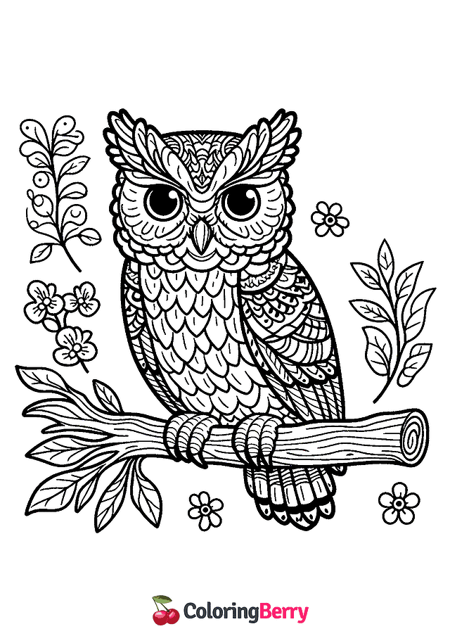 Screech Owl Coloring Page