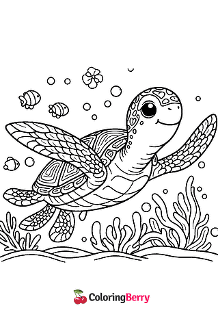 Sea Turtle Coloring Page