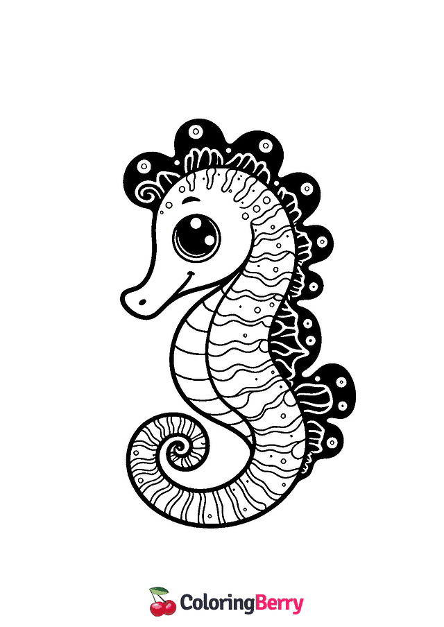 Seahorse Coloring Page