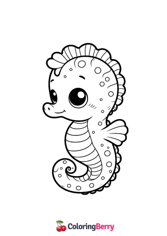 Seahorse Cub Coloring Page