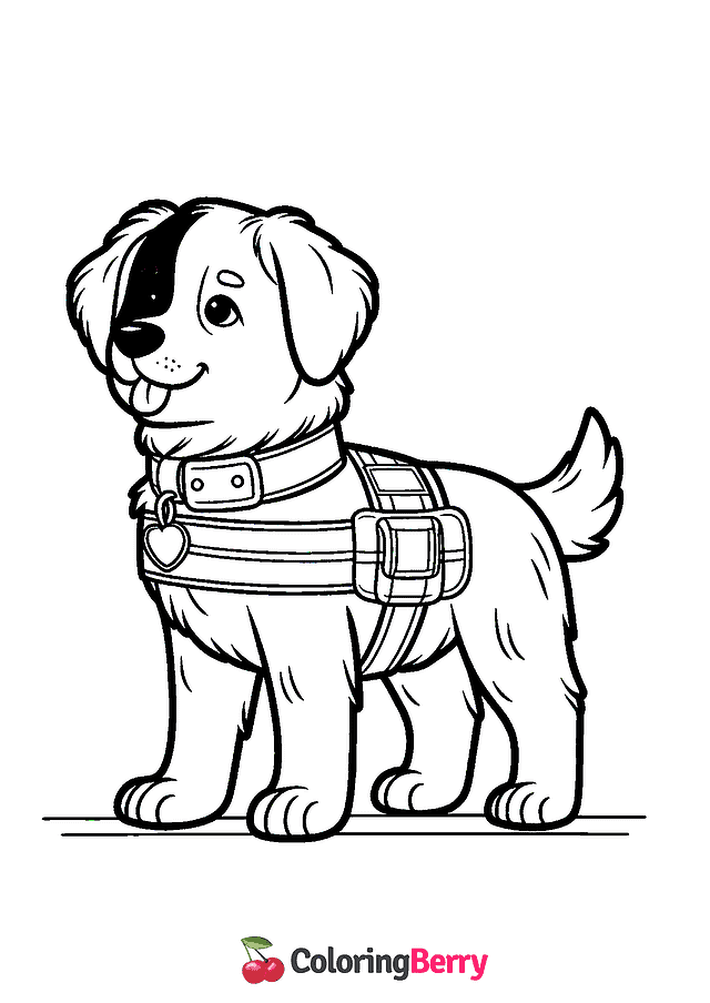 Service Dog Coloring Page