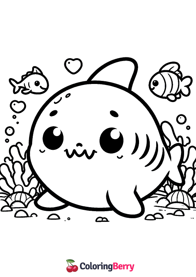 Shark Cub Coloring Page