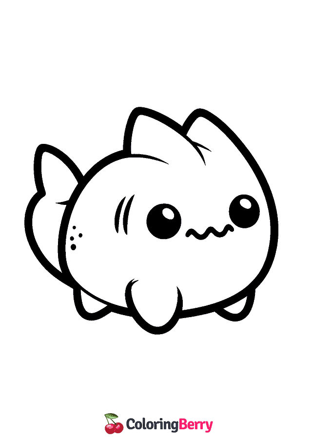 Shark Squishmallow Coloring Page