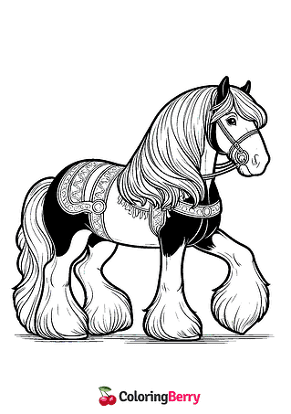Shire Horse Coloring Page