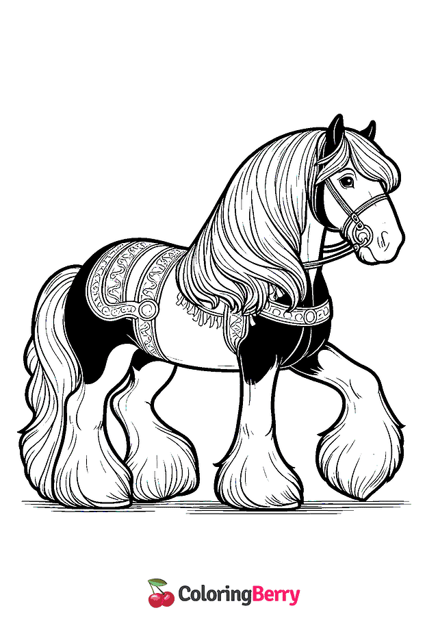 Shire Horse Coloring Page