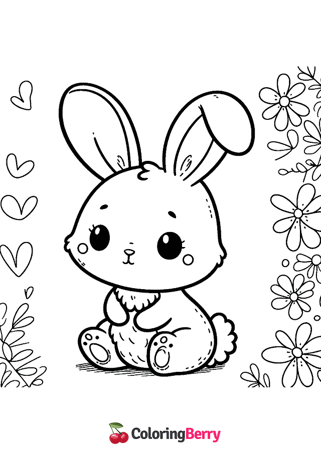 Simple Bunny Coloring Page