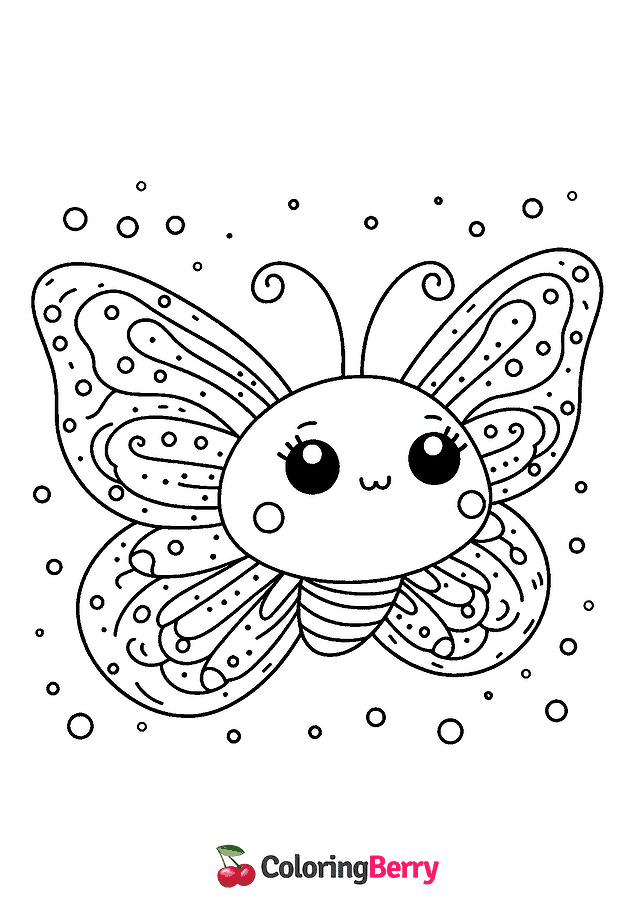 Simple Butterfly Coloring Page