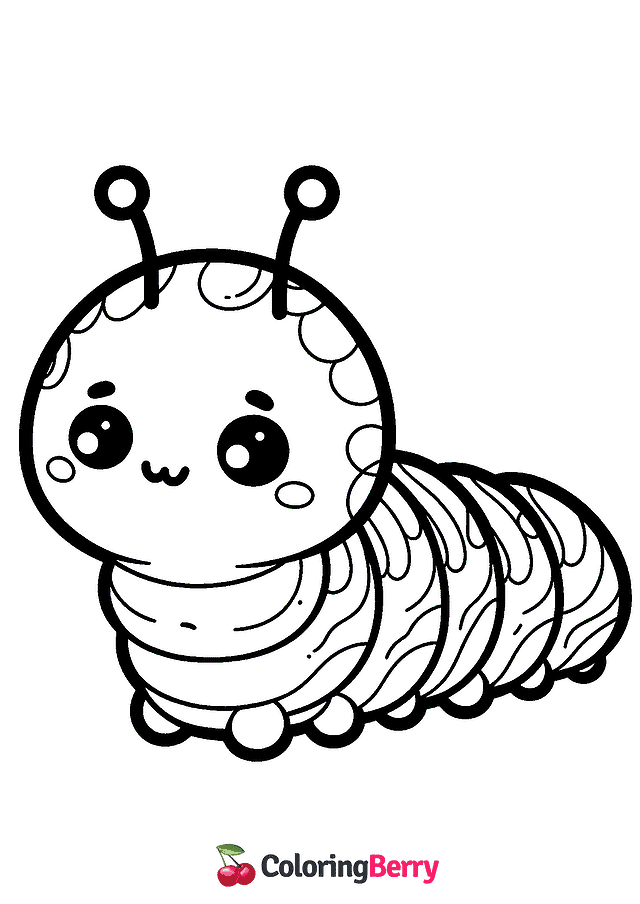 Simple Caterpillar Coloring Page