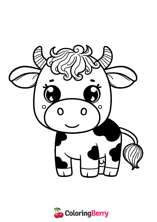 Simple Cow Coloring Page