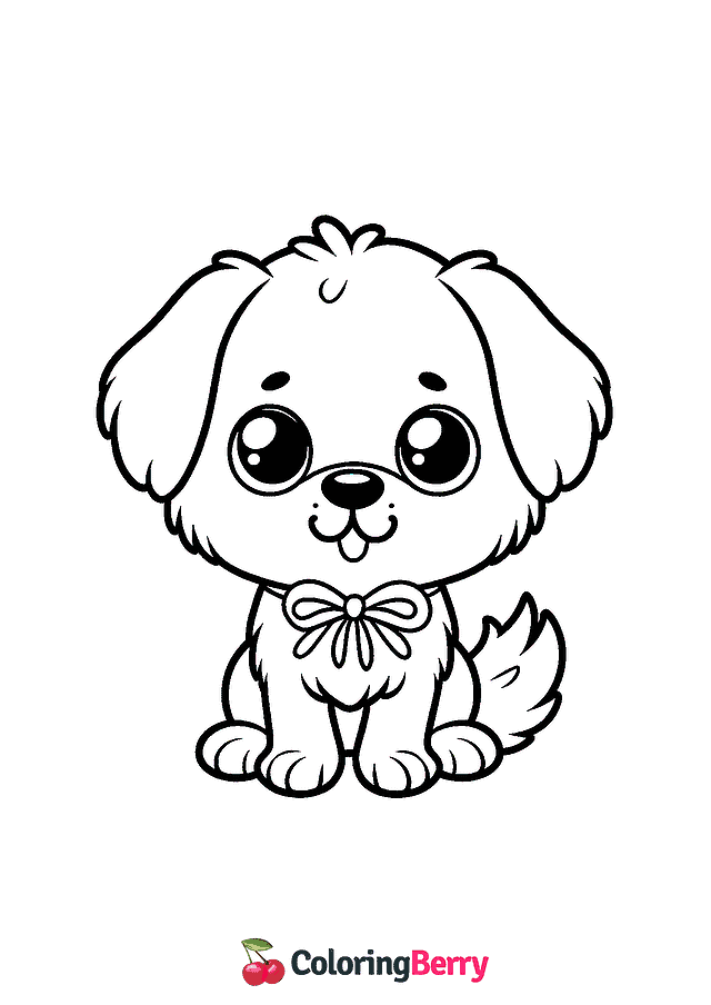 Simple Dog Coloring Page