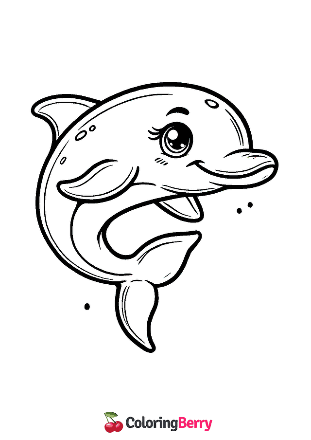 Simple Dolphin Coloring Page